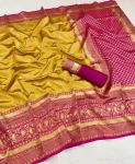 NEW ARRIVAL LICHI SILK RICH PALLU & JACQUARD WORK SAREE WITH UNSTITCHED BLOUSE FESTIVE WEAR WHOLESALE PRICE ETHNIC GARMENT (6)