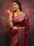 NEW ARRIVAL LICHI SILK RICH PALLU & JACQUARD WORK SAREE WITH UNSTITCHED BLOUSE FESTIVE WEAR WHOLESALE PRICE ETHNIC GARMENT (2)