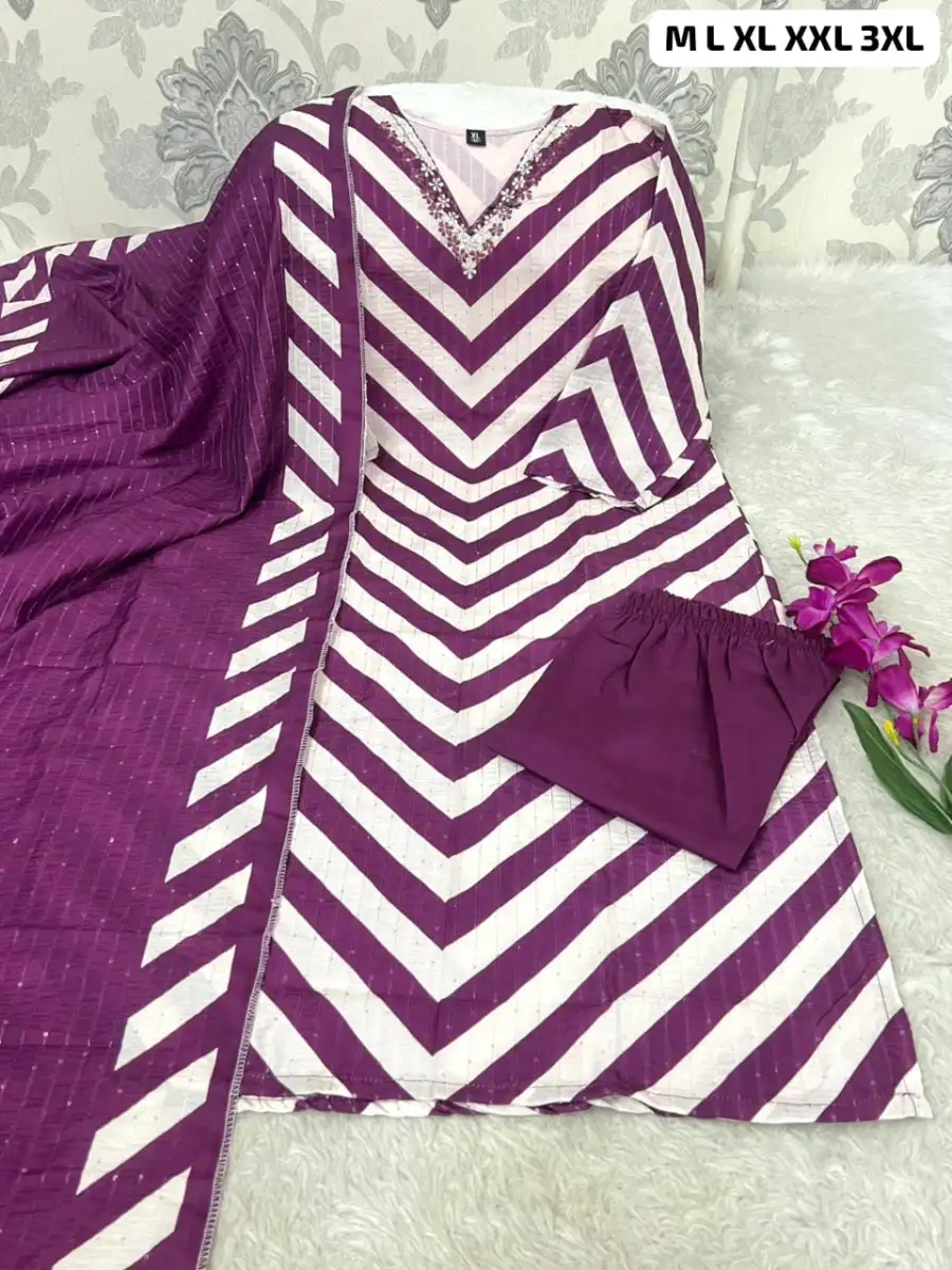 NEW ARRIVAL MORGAN SILK SEQUENCE WITH DIGITAL PRINT WORK TOP BOTTOM WITH DUPATTA DAILY WEAR WHOLESALE PRICE ETHNIC GARMENT (3)
