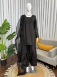 NEW ARRIVAL NATURAL CREPE THREAD WITH SEQUENCE WORK TOP PATIYALA WITH DUPATTA FESTIVE WEAR WHOLESALE PRICE ETHNIC GARMENT (14)