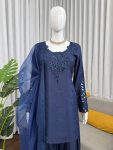 NEW ARRIVAL NATURAL CREPE THREAD WITH SEQUENCE WORK TOP PATIYALA WITH DUPATTA FESTIVE WEAR WHOLESALE PRICE ETHNIC GARMENT (2)