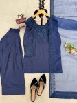NEW ARRIVAL NATURAL CREPE THREAD WITH SEQUENCE WORK TOP PATIYALA WITH DUPATTA FESTIVE WEAR WHOLESALE PRICE ETHNIC GARMENT (2)
