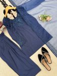 NEW ARRIVAL NATURAL CREPE THREAD WITH SEQUENCE WORK TOP PATIYALA WITH DUPATTA FESTIVE WEAR WHOLESALE PRICE ETHNIC GARMENT (2)