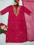 NEW ARRIVAL RAYON EMBROIDERY WORK TOP BOTTOM WITH DUPATTA FESTIVE WEAR WHOLESALE PRICE ETHNIC GARMENT (8)