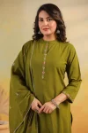 NEW ARRIVAL RAYON SLUB EMBROIDERY, BUTTI WORK TOP BOTTOM WITH DUPATTA FESTIVE WEAR WHOLESALE PRICE ETHNIC GARMENT (7)