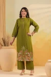 NEW ARRIVAL RAYON SLUB EMBROIDERY, BUTTI WORK TOP BOTTOM WITH DUPATTA FESTIVE WEAR WHOLESALE PRICE ETHNIC GARMENT (7)