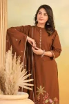 NEW ARRIVAL RAYON SLUB EMBROIDERY, BUTTI WORK TOP BOTTOM WITH DUPATTA FESTIVE WEAR WHOLESALE PRICE ETHNIC GARMENT (5)