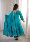NEW ARRIVAL ROMAN EMBROIDERY PATCH WORK GOWN BOTTOM WITH DUPATTA FESTIVE WEAR WHOLESALE PRICE ETHNIC GARMENT (10)