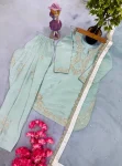 NEW ARRIVAL ROMAN GLASS SILK EMBROIDERY SEQUENCE WITH RIVET MOTI WORK KID’S TOP PATIYALA WITH DUPATTA FESTIVE WEAR WHOLESALE PRICE ETHNIC GARMENT (9)