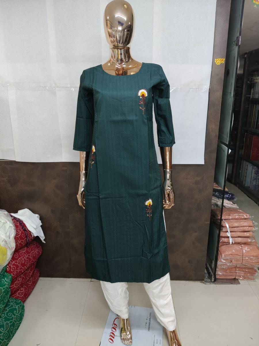 NEW ARRIVAL SILK HANDMADE EMBROIDERY WORK KURTI FESTIVE WEAR WHOLESALE PRICE ETHNIC GARMENT (8)