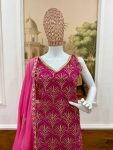 PRINTED WITH EMBROIDERY AND FANCY LACE WORK TOP PALAZZO WITH DUPATTA FESTIVE WEAR WHOLESALE PRICE ETHNIC GARMENT (5)