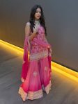 NEW ARRIVAL GEORGETTE PRINTED WITH  EMBROIDERY AND FANCY LACE WORK TOP PALAZZO WITH DUPATTA RANI