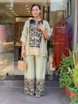 RICH LOOK BURBERRY SILK MIRROR WORK CO-ORD SET DAILY WEAR WHOLESALE PRICE ETHNIC GARMENT (4)