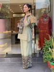 RICH LOOK BURBERRY SILK MIRROR WORK CO-ORD SET DAILY WEAR WHOLESALE PRICE ETHNIC GARMENT (4)
