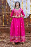 RICH LOOK COTTON WEAVING WORK GOWN PINK