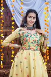RICH LOOK COTTON WEAVING WORK GOWN FESTIVE WEAR WHOLESALE PRICE ETHNIC GARMENT (4)