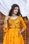 RICH LOOK COTTON WEAVING WORK GOWN FESTIVE WEAR WHOLESALE PRICE ETHNIC GARMENT (6)