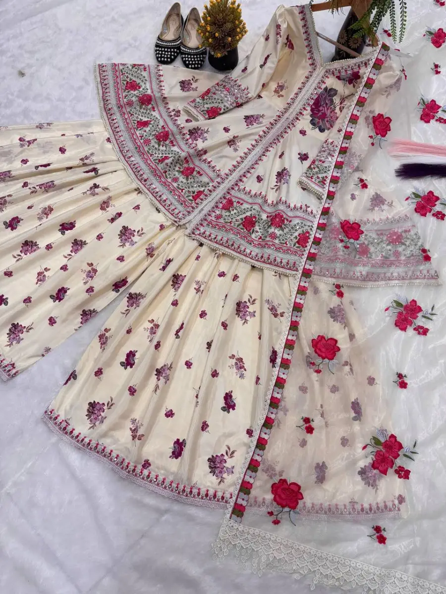 RICH LOOK CREPE SILK MULTI COTTON DHGA WITH 5 MM EMBROIDERY WORK TOP PALAZZO WITH DUPATTA FESTIVE WEAR WHOLESALE PRICE ETHNIC GARMENT (8)
