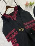 RICH LOOK FRENCH CREPE SEQUENCE EMBROIDERY AND TUSSLES WORK TOP PALAZZO SET CASUAL WEAR WHOLESALE PRICE ETHNIC GARMENT (2)