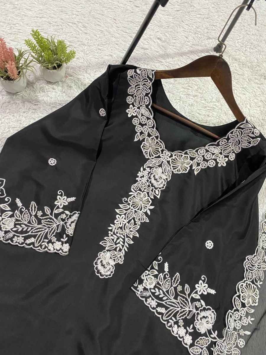 RICH LOOK FRENCH CREPE SEQUENCE EMBROIDERY WORK TOP PALAZZO WITH DUPATTA FESTIVE WEAR WHOLESALE PRICE ETHNIC GARMENT (21)