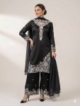 RICH LOOK FRENCH CREPE SEQUENCE EMBROIDERY WORK TOP PALAZZO WITH DUPATTA FESTIVE WEAR WHOLESALE PRICE ETHNIC GARMENT (10)