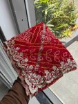 RICH LOOK GEORGETTE BANDHEJ PRINT & EMBROIDERY WITH CUTWORK BORDER SAREE WITH UNSTITCHED BLOUSE FESTIVE WEAR WHOLESALE PRICE ETHNIC GARMENT (2)