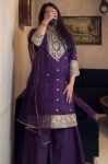 RICH LOOK GEORGETTE CODING WITH SEQUENCE WORK TOP PALAZZO WITH DUPATTA FESTIVE WEAR WHOLESALE PRICE ETHNIC GARMENT (2)