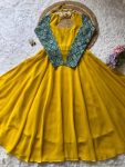 RICH LOOK GEORGETTE DIGITAL PRINT WORK GOWN WITH DUPATTA FESTIVE WEAR WHOLESALE PRICE ETHNIC GARMENT (8)