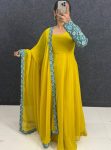 RICH LOOK GEORGETTE DIGITAL PRINT WORK GOWN WITH DUPATTA FESTIVE WEAR WHOLESALE PRICE ETHNIC GARMENT (8)