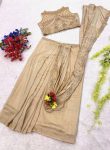 RICH LOOK GEORGETTE EMBROIDERY SEQUENCE WORK LEHENGA SAREE WITH STITCHED BLOUSE AND ATTACHED PALLU PARTY WEAR WHOLESALE PRICE ETHNIC GARMENT (6)