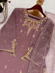 RICH LOOK GEORGETTE EMBROIDERY SEQUENCE WORK MOTHER DAUGHTER SET FESTIVE WEAR WHOLESALE PRICE ETHNIC GARMENT (28)