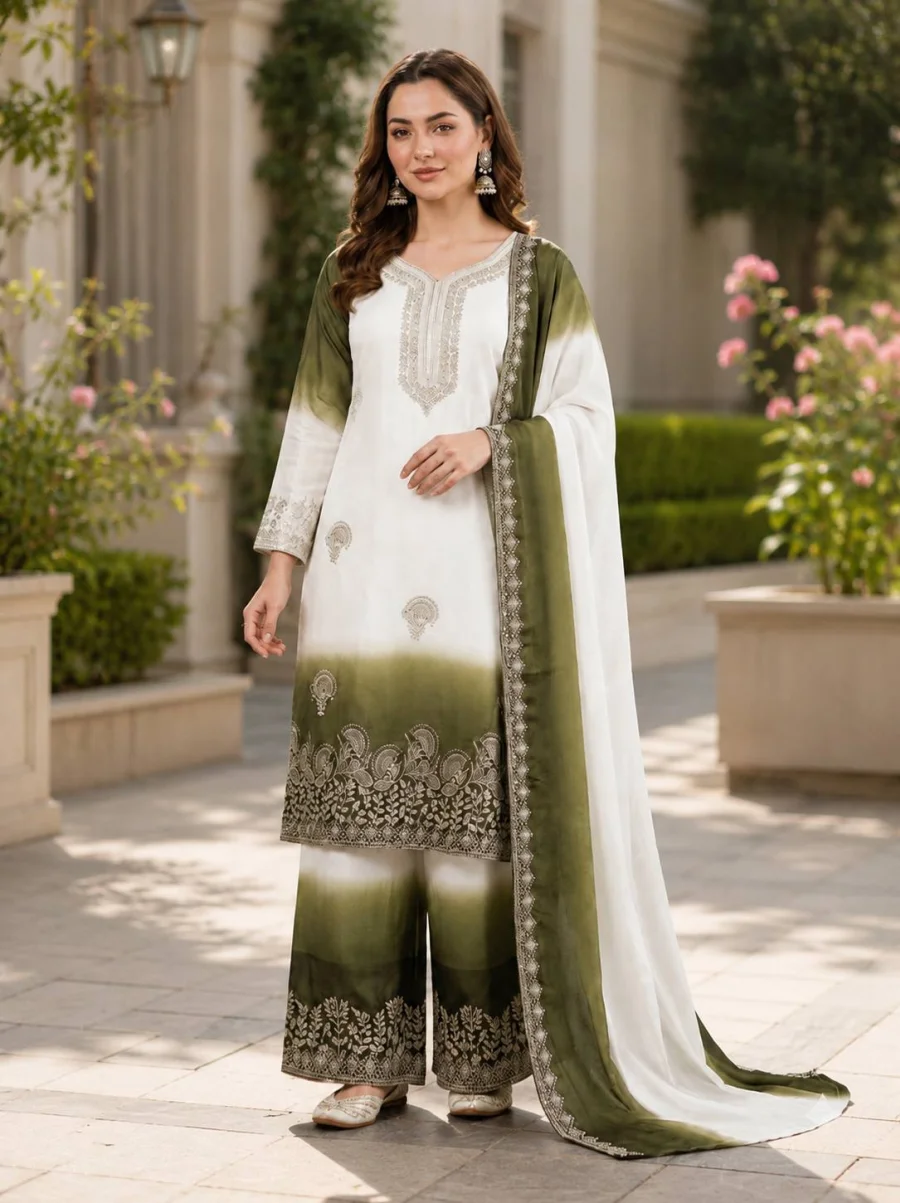 RICH LOOK GEORGETTE EMBROIDERY WORK TOP PALAZZO WITH DUPATTA FESTIVE WEAR WHOLESALE PRICE ETHNIC GARMENT (3)