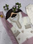 RICH LOOK GEORGETTE EMBROIDERY WORK TOP PALAZZO WITH DUPATTA ONION AND WHITE (4)