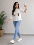 RICH LOOK KHADI COTTON HAND EMBROIDERY WORK BUTTA WORK ONLY TOP CASUAL WEAR WHOLESALE PRICE ETHNIC GARMENT (2)