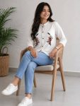 RICH LOOK KHADI COTTON HAND EMBROIDERY WORK BUTTA WORK ONLY TOP CASUAL WEAR WHOLESALE PRICE ETHNIC GARMENT (2)