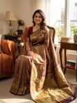 RICH LOOK LICHI SILK WEAVING WORK SAREE WITH UNSTITCHED BLOUSE FESTIVE WEAR WHOLESALE PRICE ETHNIC GARMENT (2)