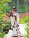 RICH LOOK LINEN COTTON SILVER PATTA WEAVING WITH DIGITAL PRINTED WORK SAREE WITH UNSTITCHED BLOUSE DAILY WEAR WHOLESALE PRICE ETHNIC GARMENT (8)