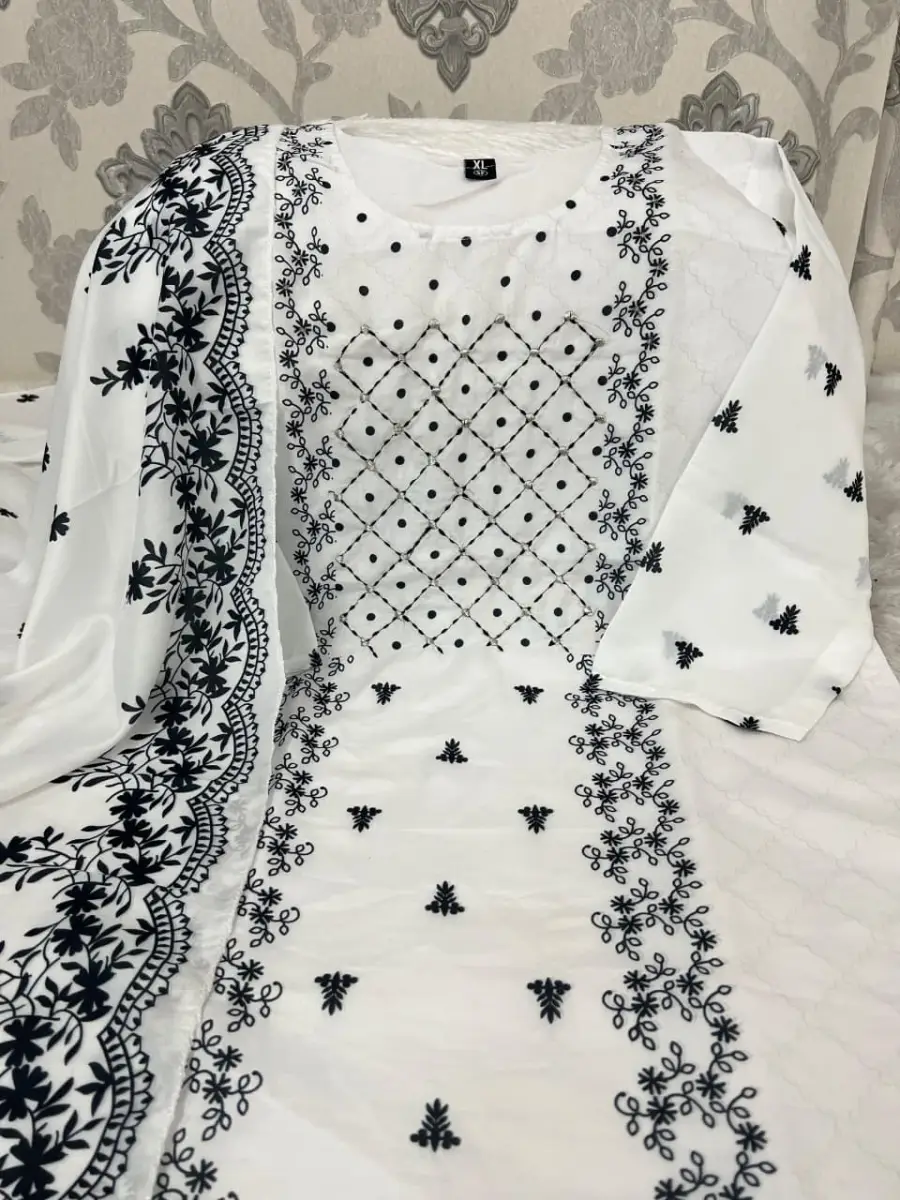 RICH LOOK MORGAN SILK DIGITAL PRINT WORK TOP BOTTOM WITH DUPATTA OFFICE WEAR WHOLESALE PRICE ETHNIC GARMENT (10)
