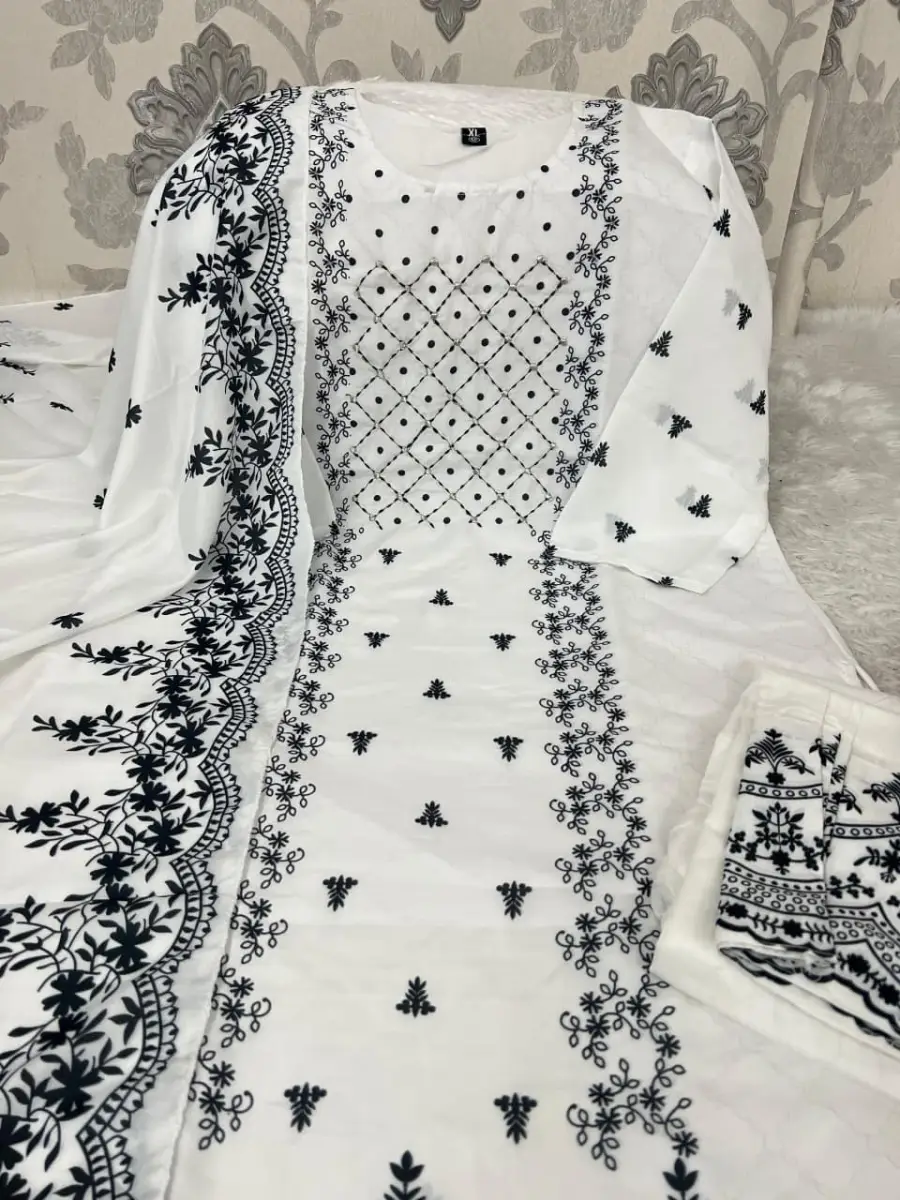 RICH LOOK MORGAN SILK DIGITAL PRINT WORK TOP BOTTOM WITH DUPATTA OFFICE WEAR WHOLESALE PRICE ETHNIC GARMENT (12)