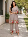 RICH LOOK MUL CHANDERI EMBROIDERY WORK CO-ORD SET DAILY WEAR WHOLESALE PRICE ETHNIC GARMENT (5)