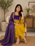 RICH LOOK MUL CHANDERI SEQUENCE CODING EMBROIDERY WORK TOP BOTTOM WITH DUPATTA FESTIVE WEAR WHOLESALE PRICE ETHNIC GARMENT (3)