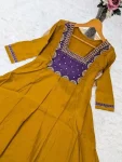 RICH LOOK MUL CHANDERI SEQUENCE CODING EMBROIDERY WORK TOP BOTTOM WITH DUPATTA FESTIVE WEAR WHOLESALE PRICE ETHNIC GARMENT (3)
