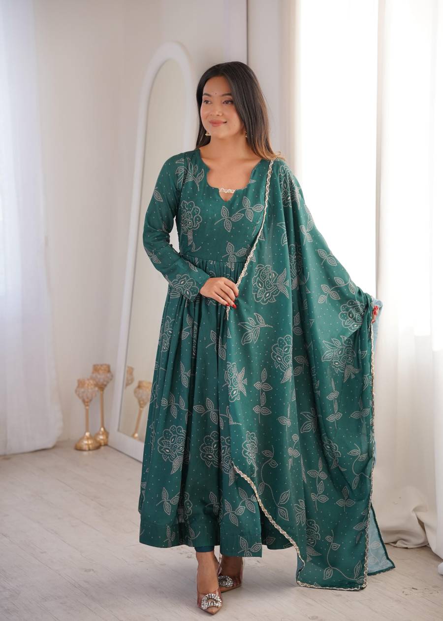 RICH LOOK MUSLIN PRINTED WORK GOWN BOTTOM WITH DUPATTA FESTIVE WEAR WHOLESALE PRICE ETHNIC GARMENT (5)