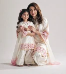 RICH LOOK NATURAL CREPE EMBROIDERY SEQUENCE MOTI HAND WORK MULTI NEEDLE WORK MOTHER DAUGHTER SET FESTIVE WEAR WHOLESALE PRICE ETHNIC GARMENT (3)