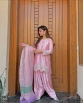 RICH LOOK NATURAL CREPE EMBROIDERY SEQUENCE WITH PERAL HAND WORK TOP PATIYALA WITH DUPATTA FESTIVE WEAR WHOLESALE PRICE ETHNIC GARMENT (2)