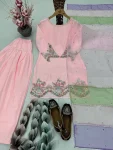 RICH LOOK NATURAL CREPE EMBROIDERY SEQUENCE WITH PERAL HAND WORK TOP PATIYALA WITH DUPATTA FESTIVE WEAR WHOLESALE PRICE ETHNIC GARMENT (2)