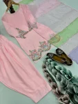 RICH LOOK NATURAL CREPE EMBROIDERY SEQUENCE WITH PERAL HAND WORK TOP PATIYALA WITH DUPATTA FESTIVE WEAR WHOLESALE PRICE ETHNIC GARMENT (2)