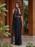RICH LOOK NET BEADS ,SEQUENCE, PEARLS EMBROIDERY WORK SAREE WITH UNSTITCHED BLOUSE PARTY WEAR WHOLESALE PRICE ETHNIC GARMENT (1)