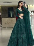 RICH LOOK NET DORI , SEQUENCE & THREAD WORK LEHENGA CHOLI WITH DUPATTA RECEPTION WEAR WHOLESALE PRICE ETHNIC GARMENT (2)