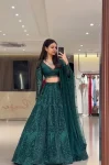 RICH LOOK NET DORI , SEQUENCE & THREAD WORK LEHENGA CHOLI WITH DUPATTA RECEPTION WEAR WHOLESALE PRICE ETHNIC GARMENT (2)